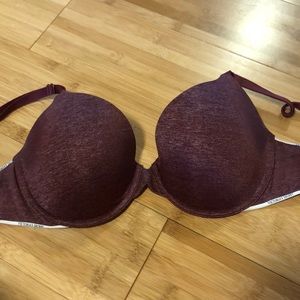 maroon lightly lined bra
